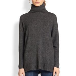 joe Sweaters Womens Size small Wool cashmere Tunic Turtleneck Charcoal Gray